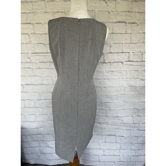 KASPER Women's Office Dress Petite Gray Sleeveless Sheath Lined Back Zip Size 6P - Picture 5 of 16